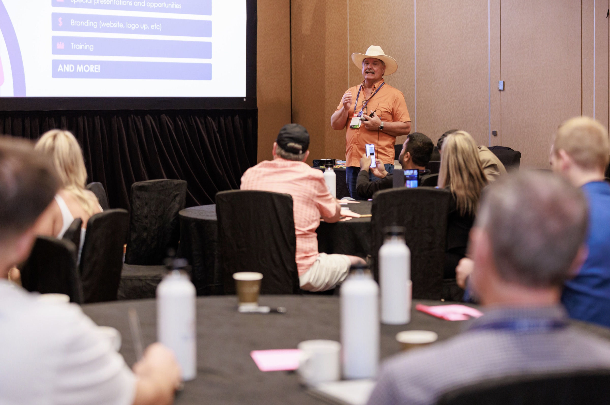 Don Williams speaking to an audience at a leadership event